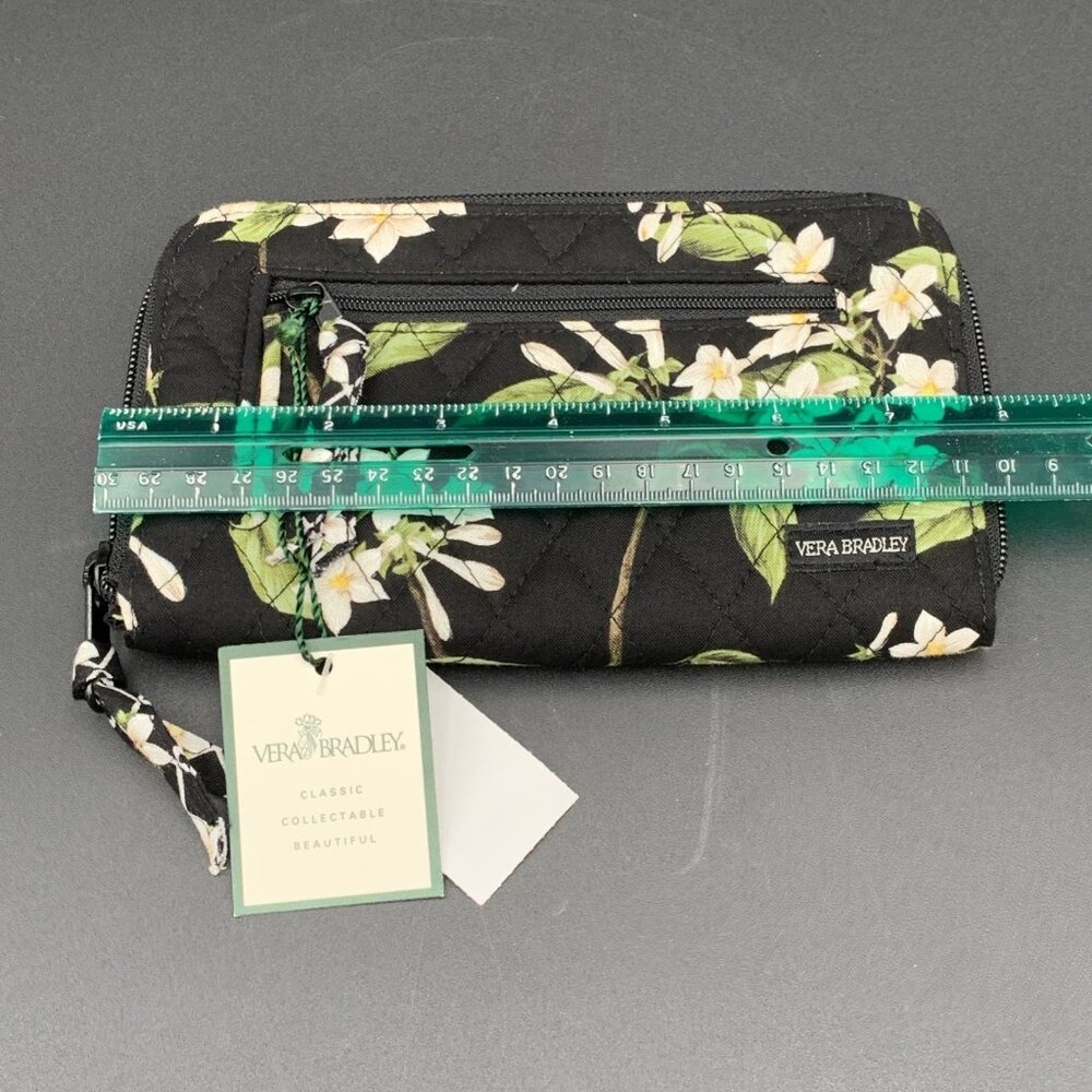 Vera Bradley Wallet Retired Rare Jasmine Black Floral Zip Around New 2003 - Picture 2 of 5